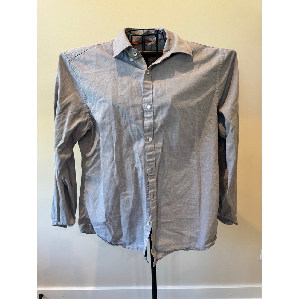 Five Four Button Up Shirt Mens Large Gray Long Sleeve Casual Cotton